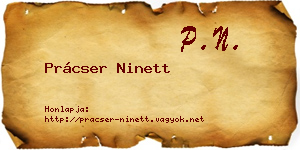 Prácser Ninett névjegykártya
